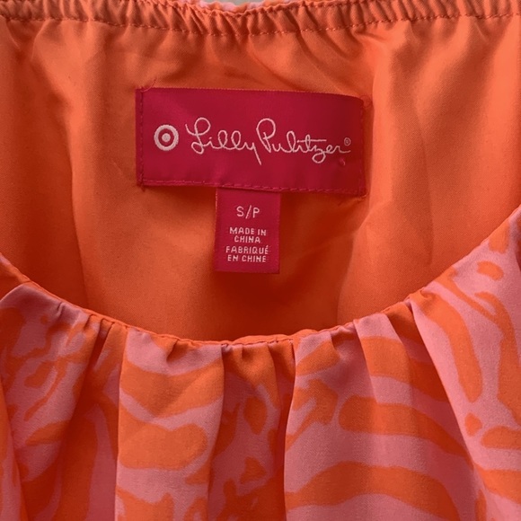 Lilly PulitzerTarget Giraffe Animal 🦒Print Tangerine Orange Pink Mini Dress S/P - Picture 2 of 7